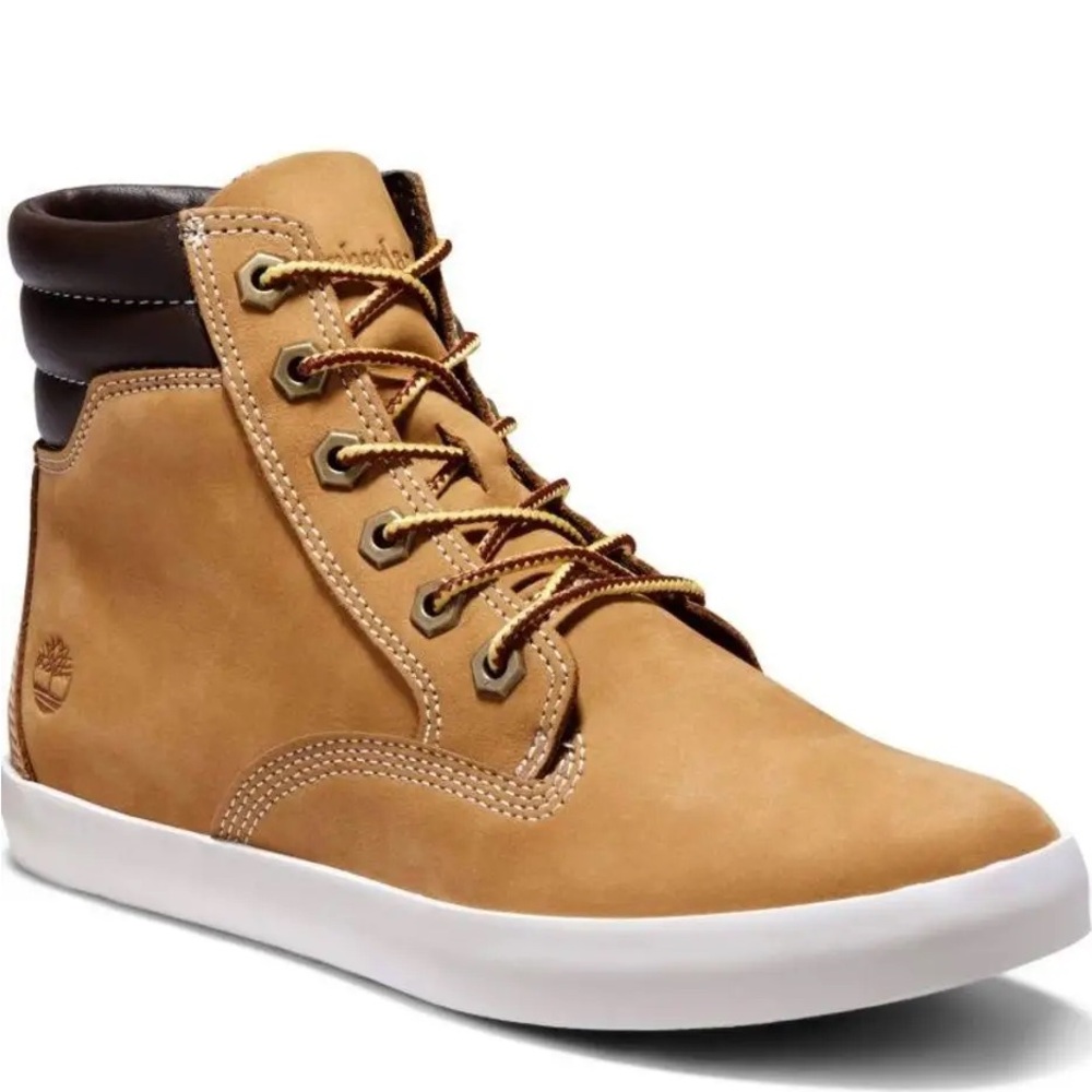 Timberland Women’s Tan Leather High-Top Sneakers